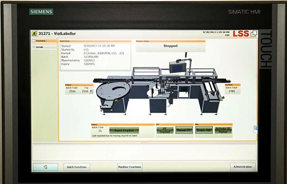 Labelling unit with operator friendly HMI - Clear view of status for the labelling machine
