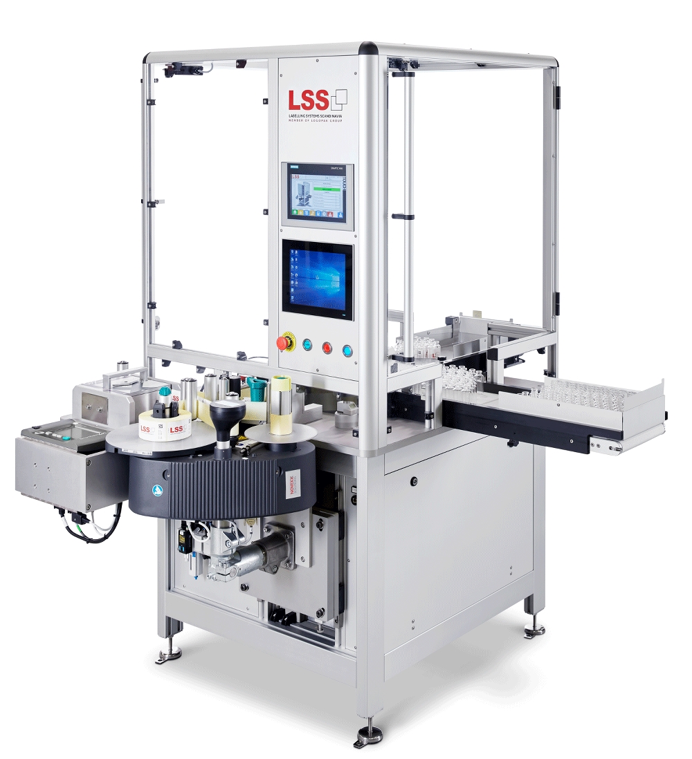 Compact Labeling machine for automatic labelling of vials, ampoules, bottles and eydrop bottle